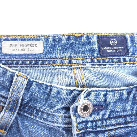 Adriano Goldschmied Straight Button Zip Medium Wash Jeans Mens Size 32x34 Blue - Picture 6 of 8